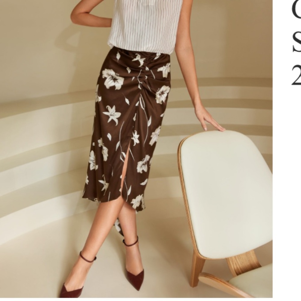 Silk Skirt Midi - Silk Lily